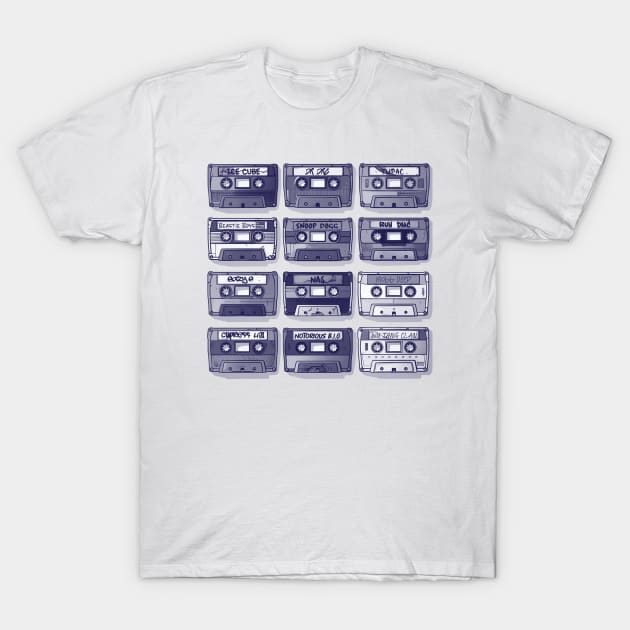 90s Rap Mixtapes T-Shirt by apsi